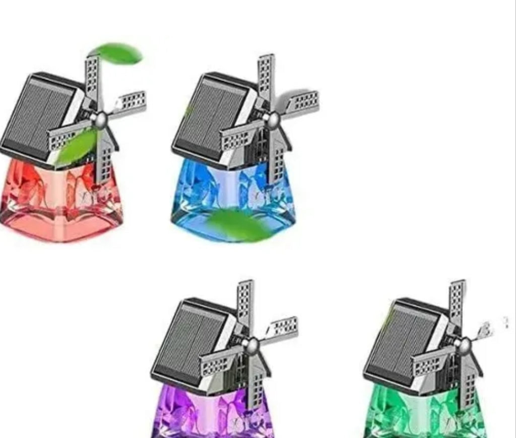 QAWACHH Windmill Dual Solar Panel Car Aroma Perfume with Rotating fan All Cars.                          Rating 4.2