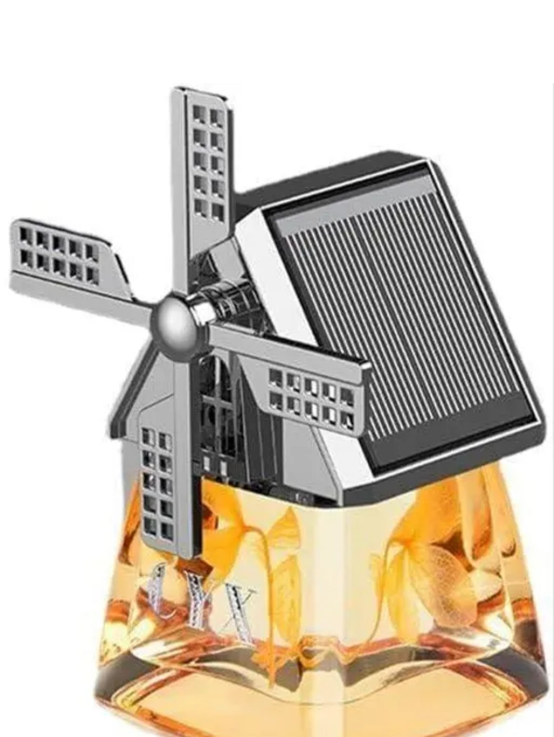QAWACHH Windmill Dual Solar Panel Car Aroma Perfume with Rotating fan All Cars.                          Rating 4.2